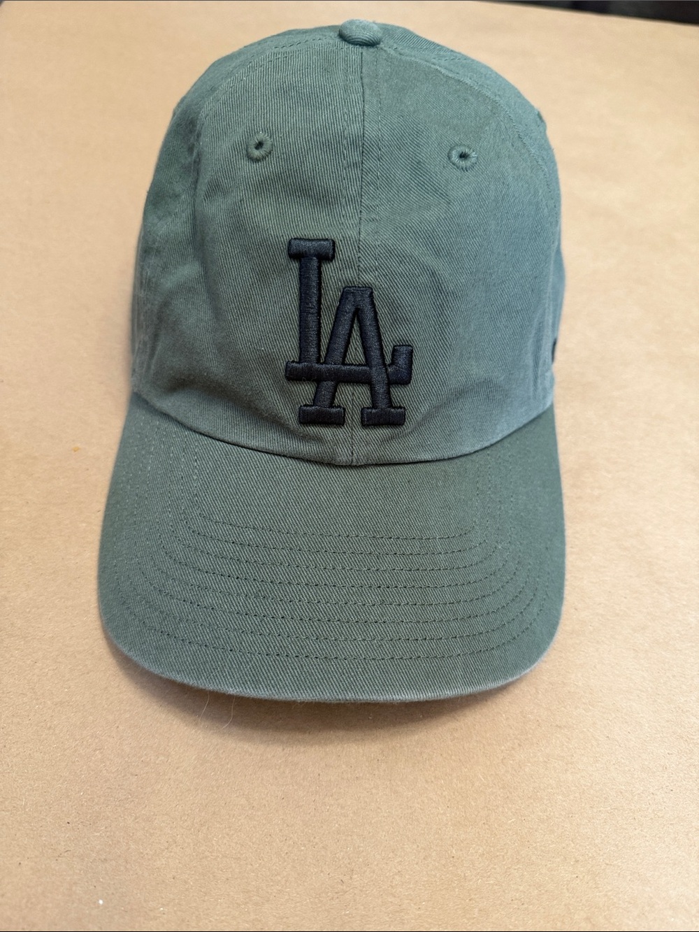 MLB Los Angeles Dodgers Olive Green Hat with Black LA Logo